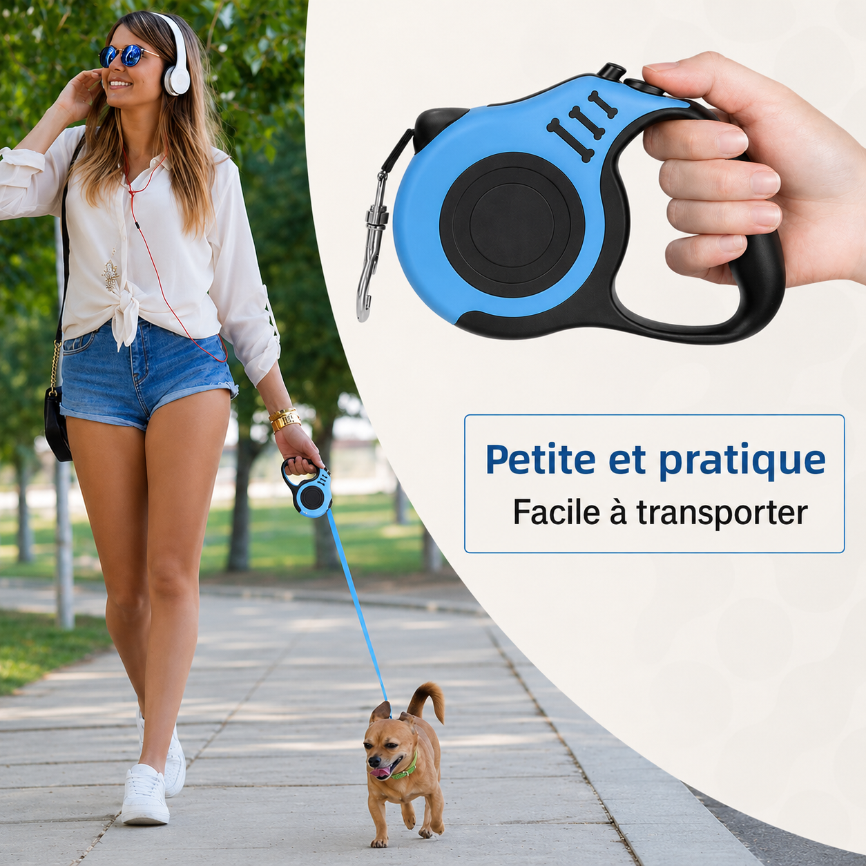 Laisse Rétractable Automatique 3m / 5m pour Chien & Chat