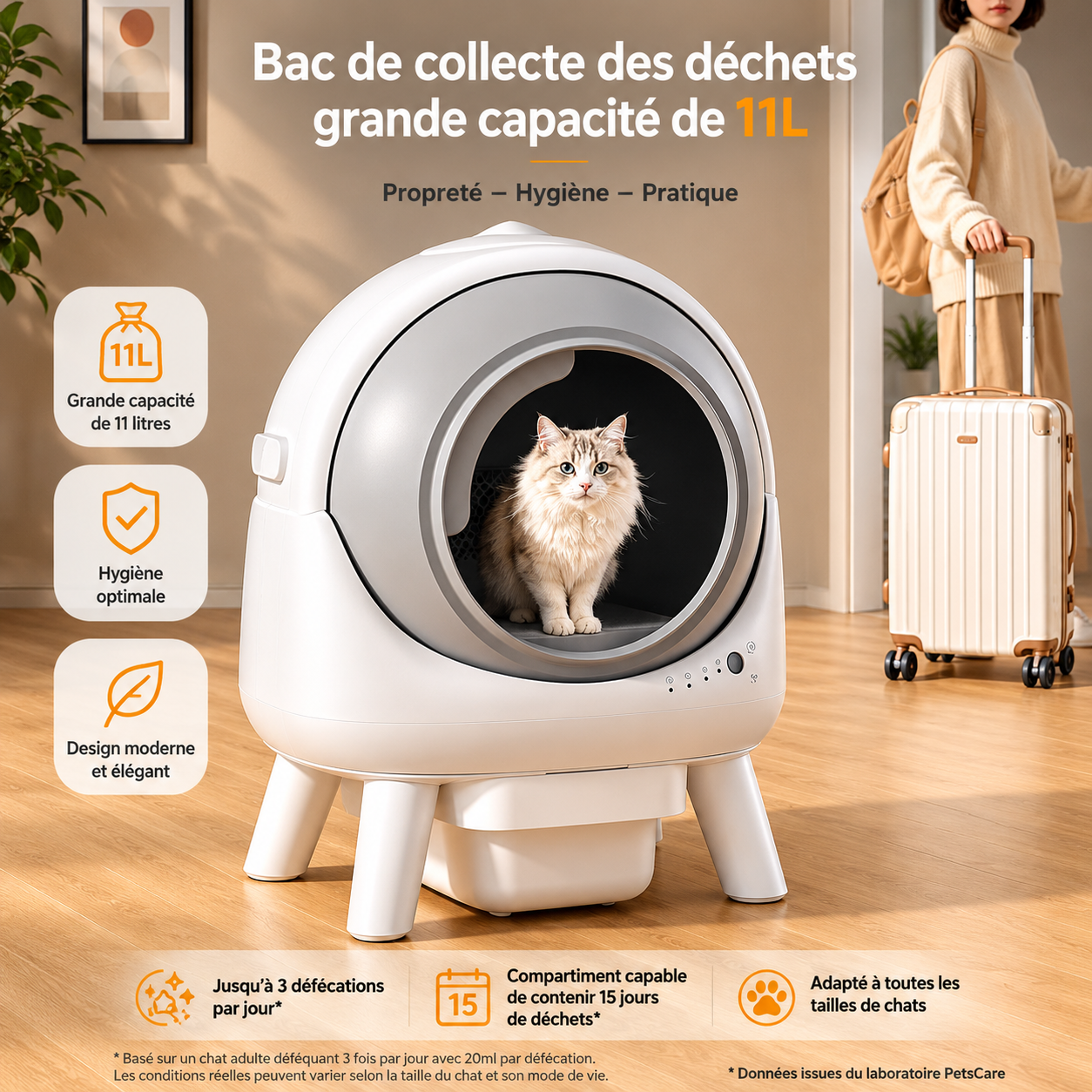 Litière Intelligente Fermée pour Chat