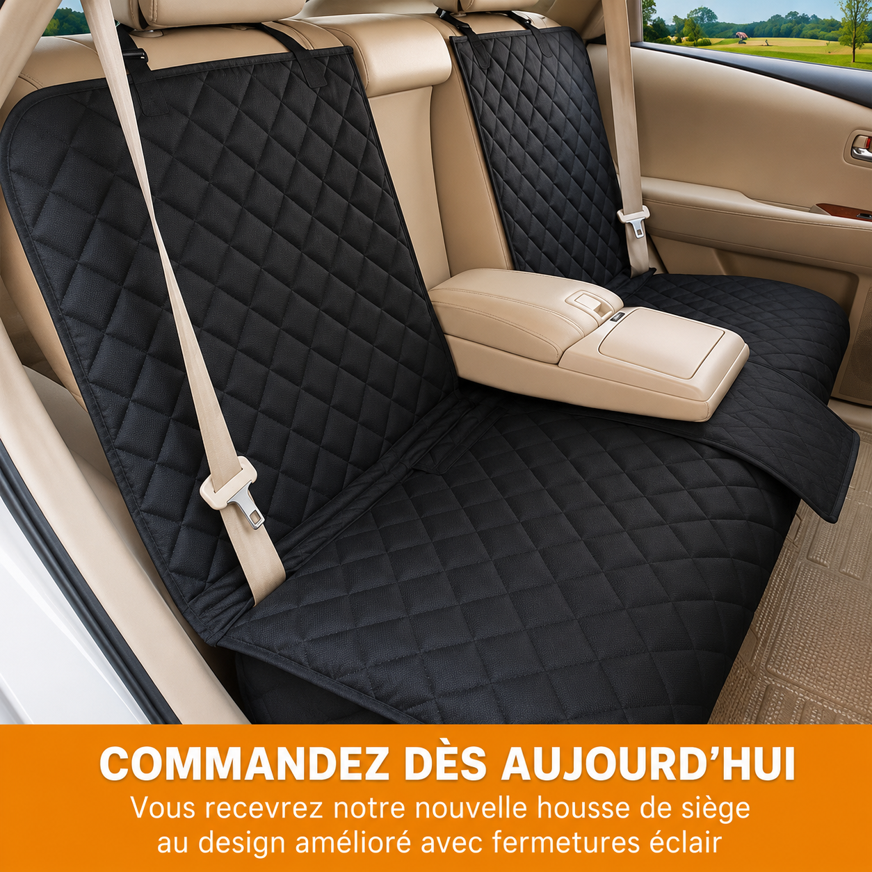 Housse de Siège Arrière de Voiture pour Chien