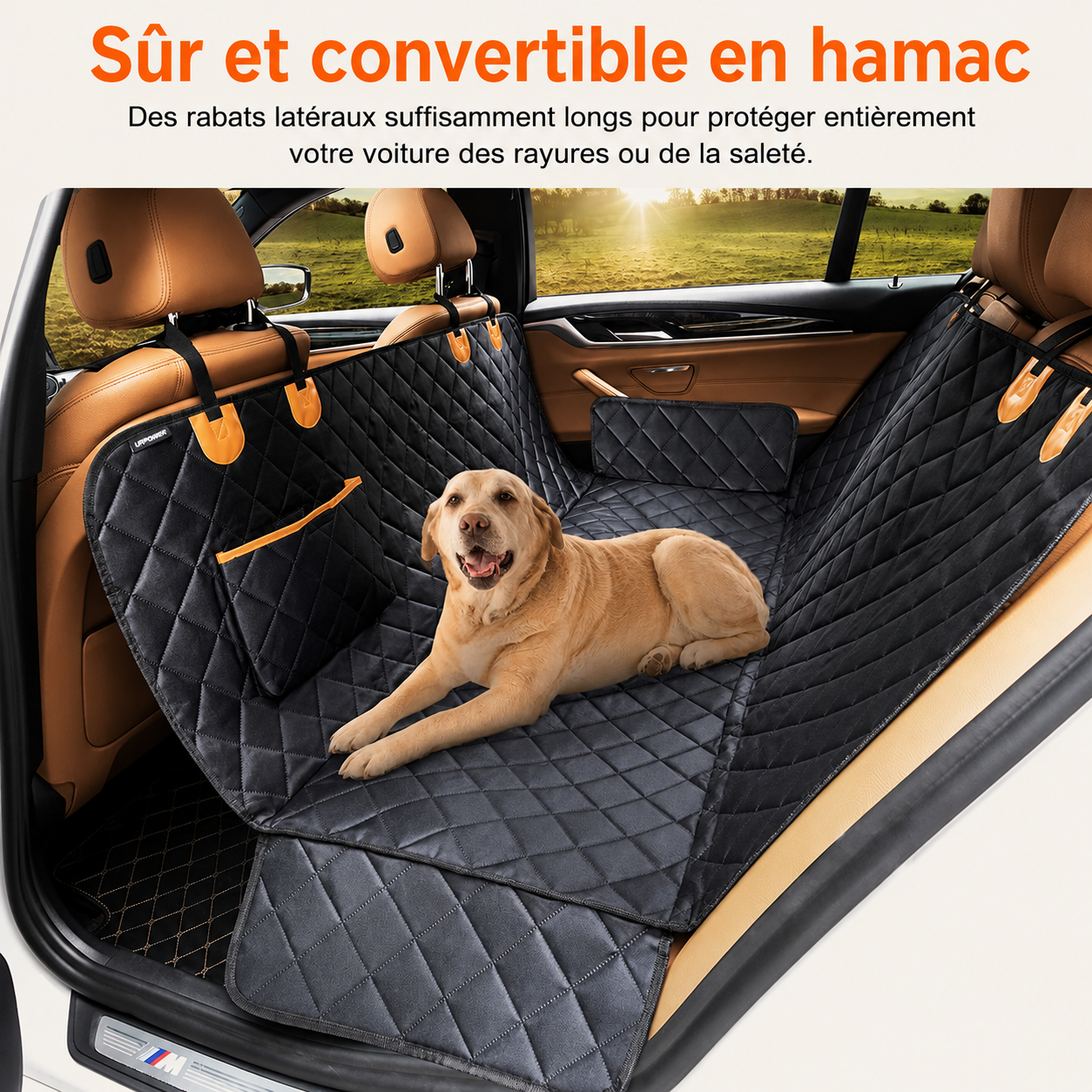 Housse de Siège Arrière de Voiture pour Chien