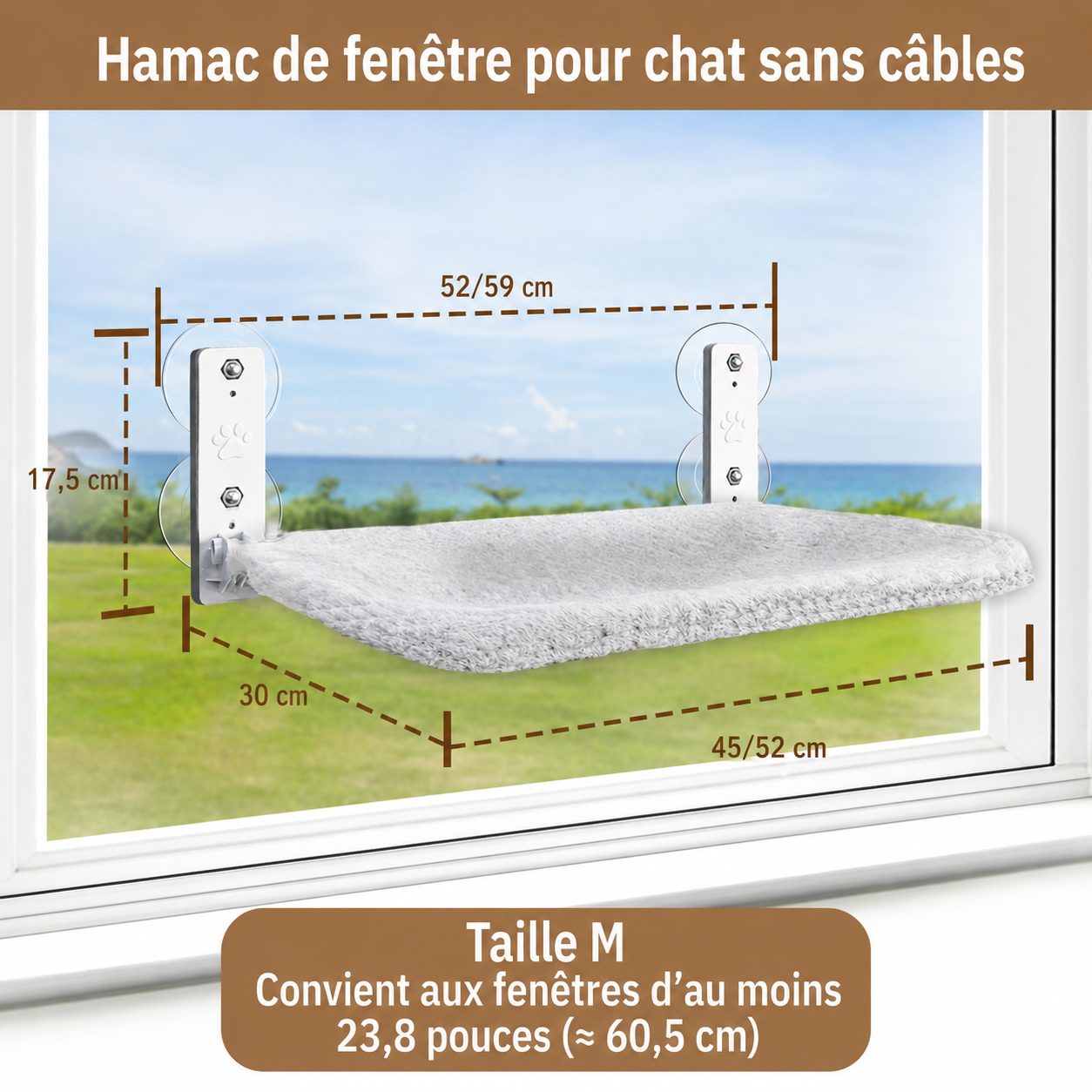 Hamac de Fenêtre Sans Câble pour Chat