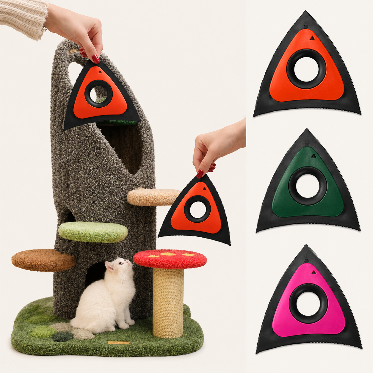 Brosse Triangulaire Anti-Poils pour Tapis et Canapés