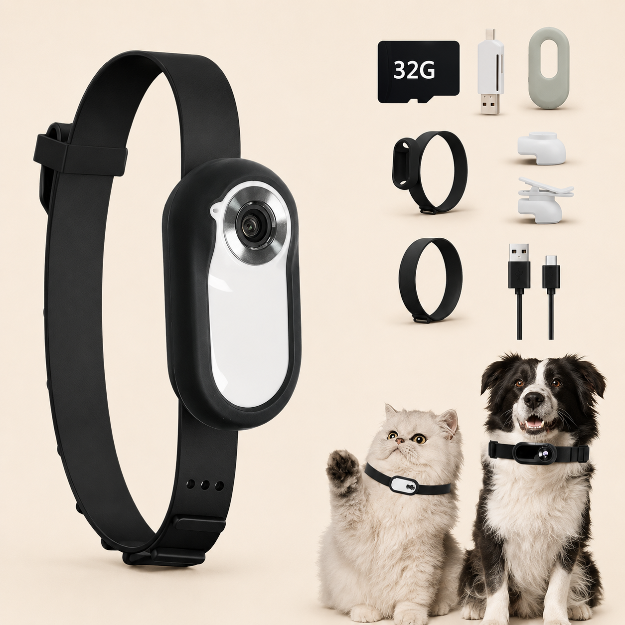Caméra de Collier pour Chien & Chat