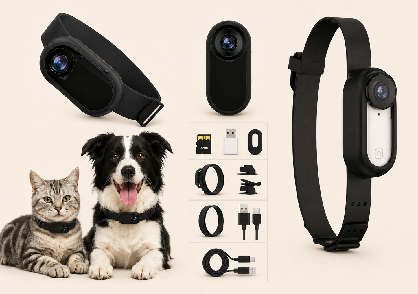 Caméra de Collier pour Chien & Chat