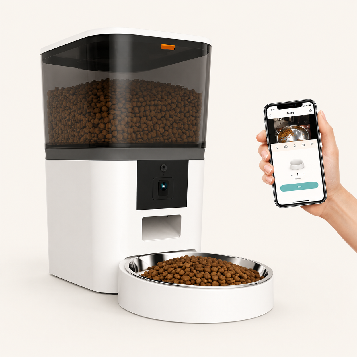 Distributeur Automatique Connecté avec Caméra Orientable pour Chien & Chat