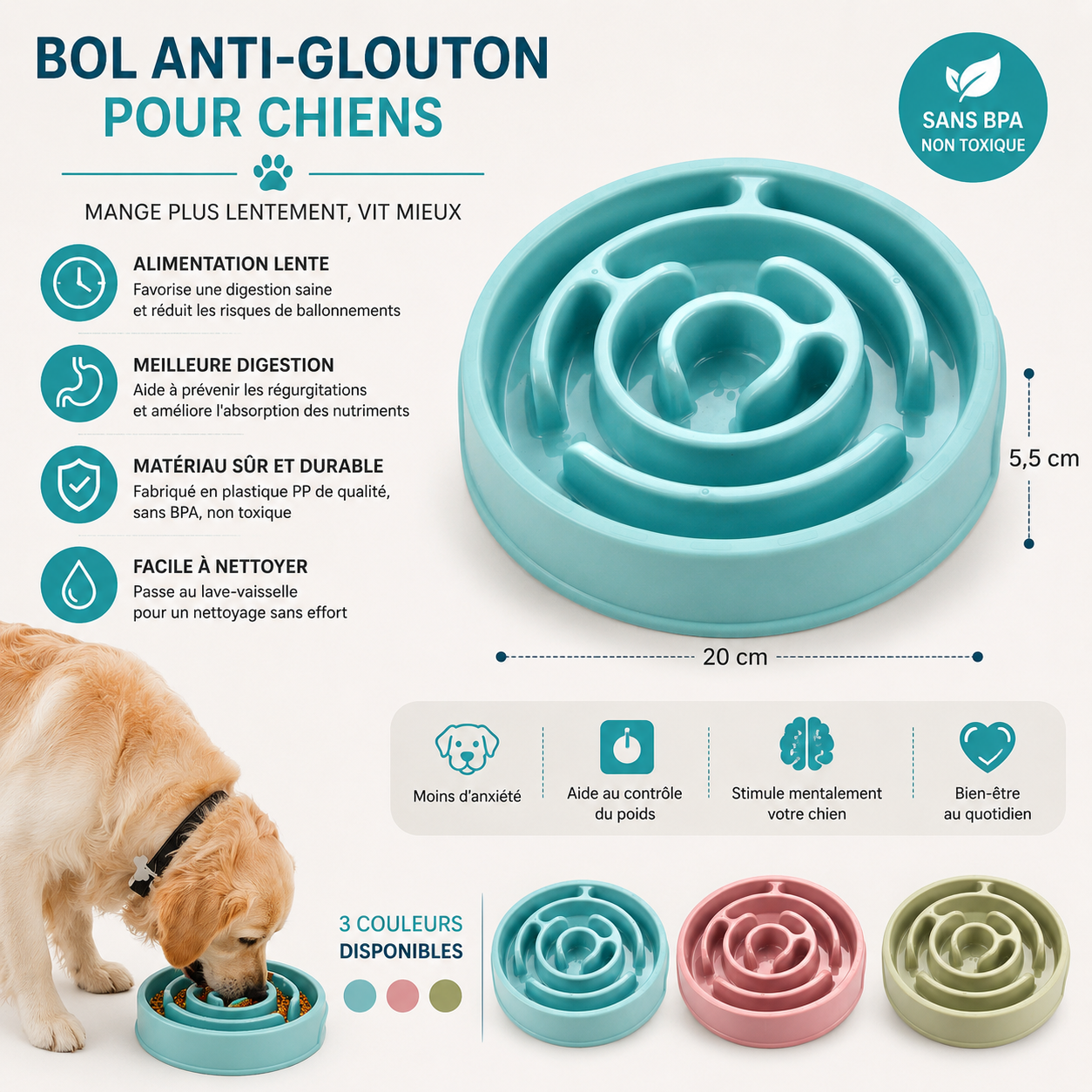 Gamelle Anti-Glouton en Silicone