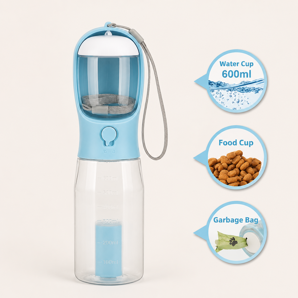 Gourde 3-en-1 pour Chien & Chat