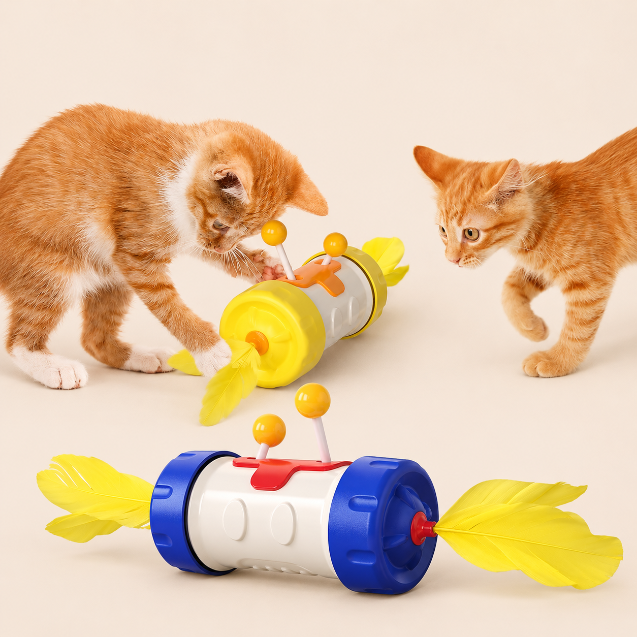 Jouet Interactif à Plumes pour Chat – Balle d'Équilibre et Jeu de Chasse