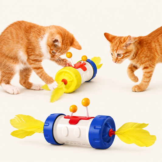 Jouet Interactif à Plumes pour Chat – Balle d'Équilibre et Jeu de Chasse