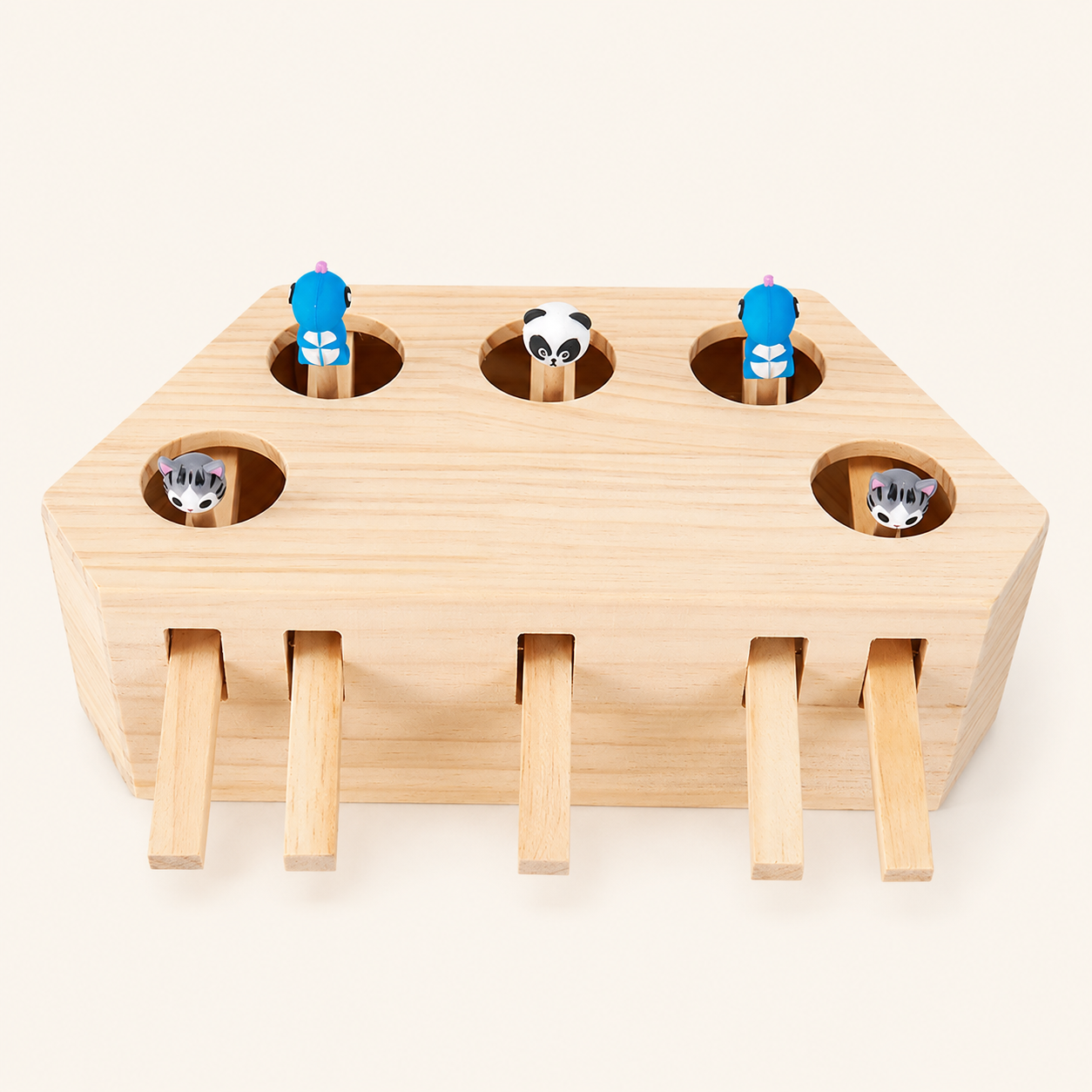 Jouet Interactif en Bois pour Chat – Puzzle Cache-Cache Anti-Ennui