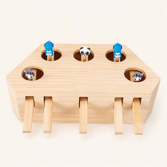 Jouet Interactif en Bois pour Chat – Puzzle Cache-Cache Anti-Ennui