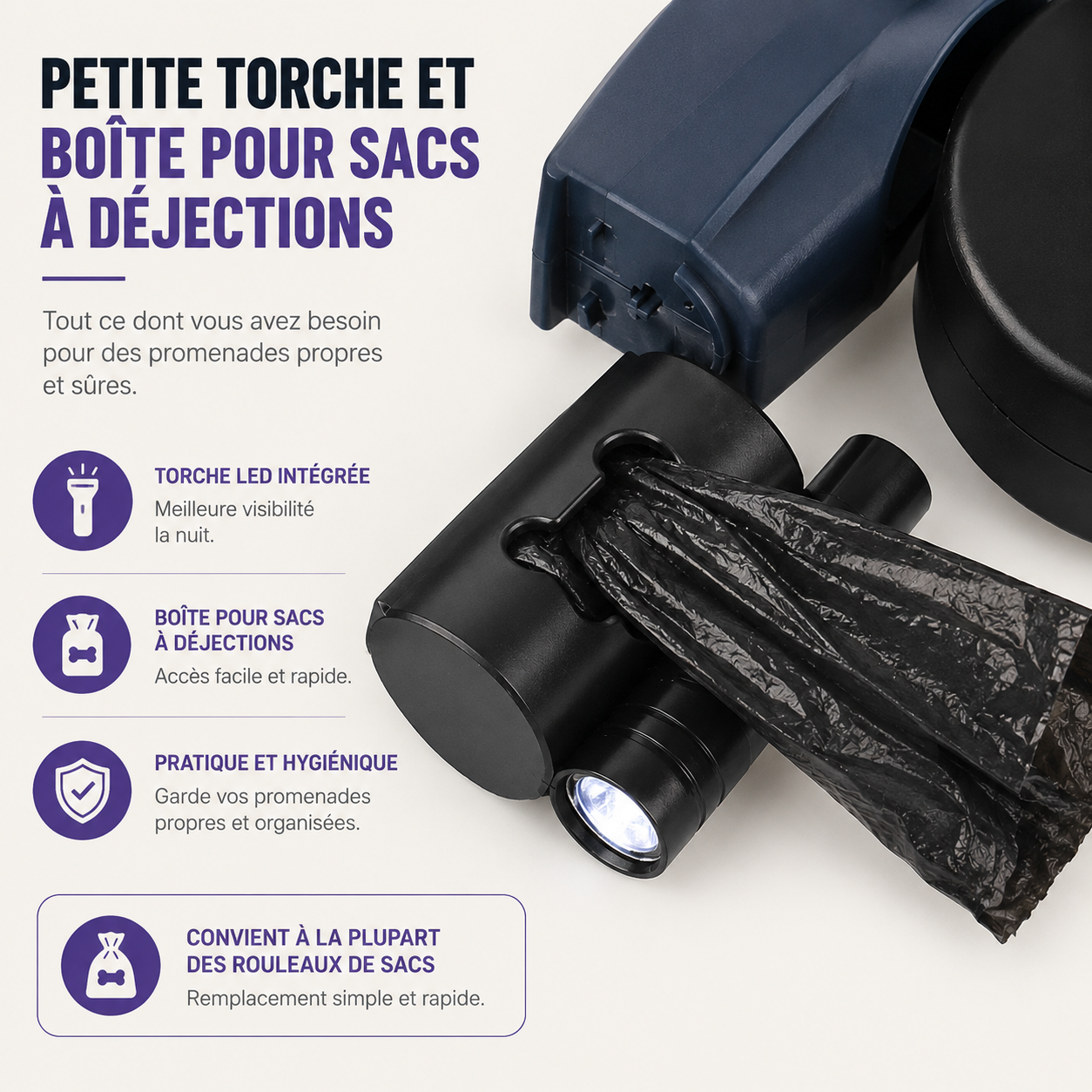 Laisse Double Rétractable Lumineuse pour Deux Chiens – Anti-Enchevêtrement