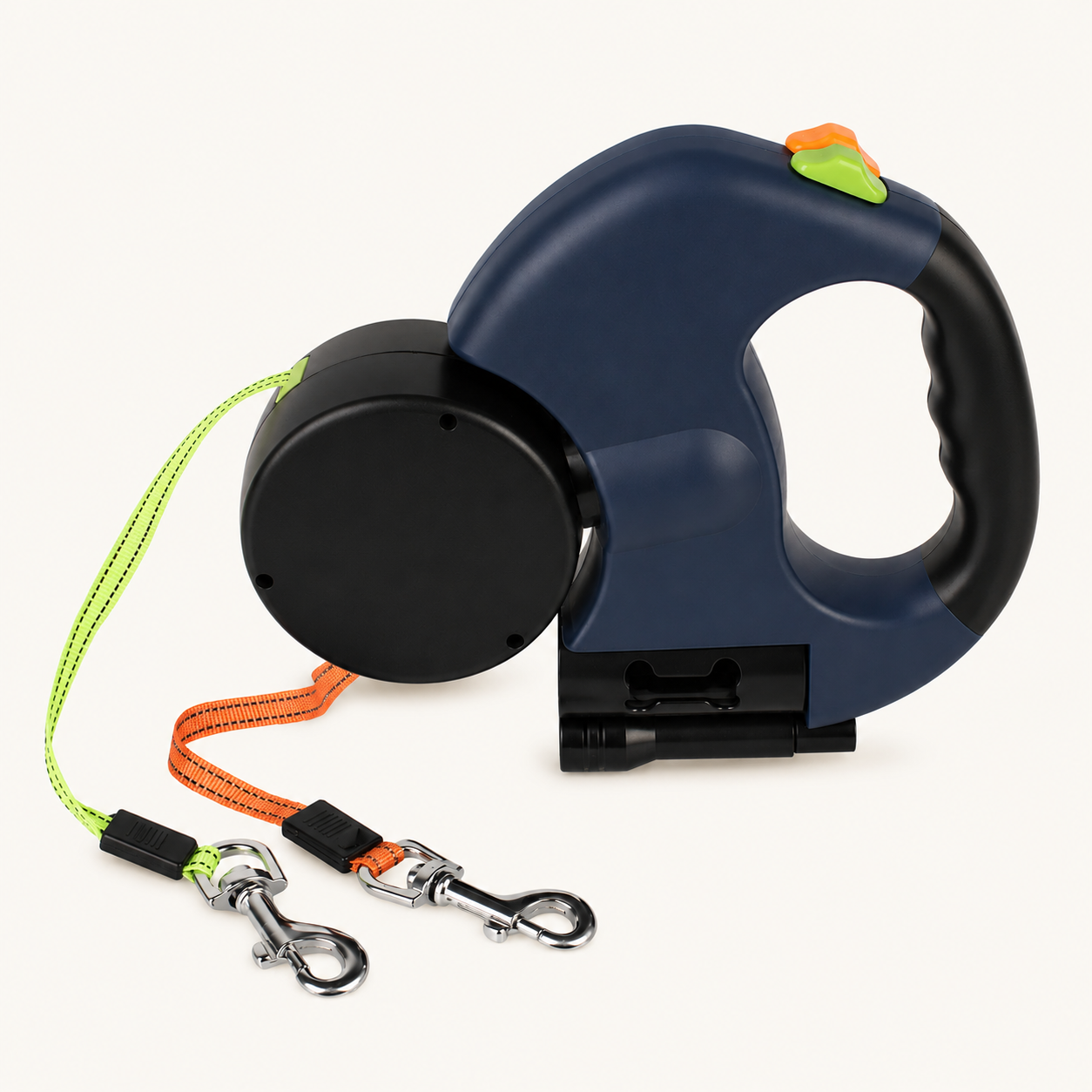 Laisse Double Rétractable Lumineuse pour Deux Chiens – Anti-Enchevêtrement