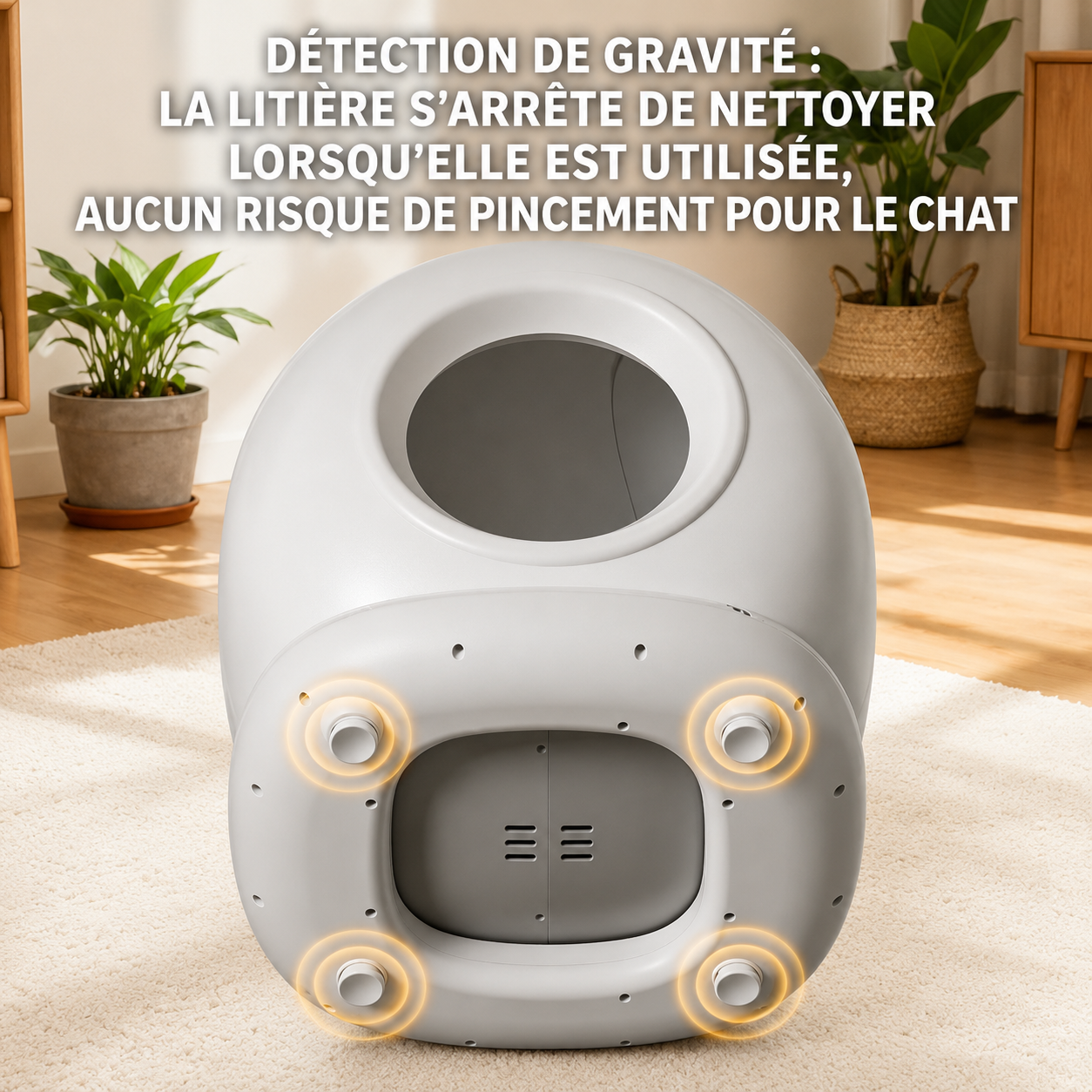 Litière Automatique Intelligente XL 78L pour Chat – Auto-Nettoyante, Connectée via Application, Design Fermé Premium