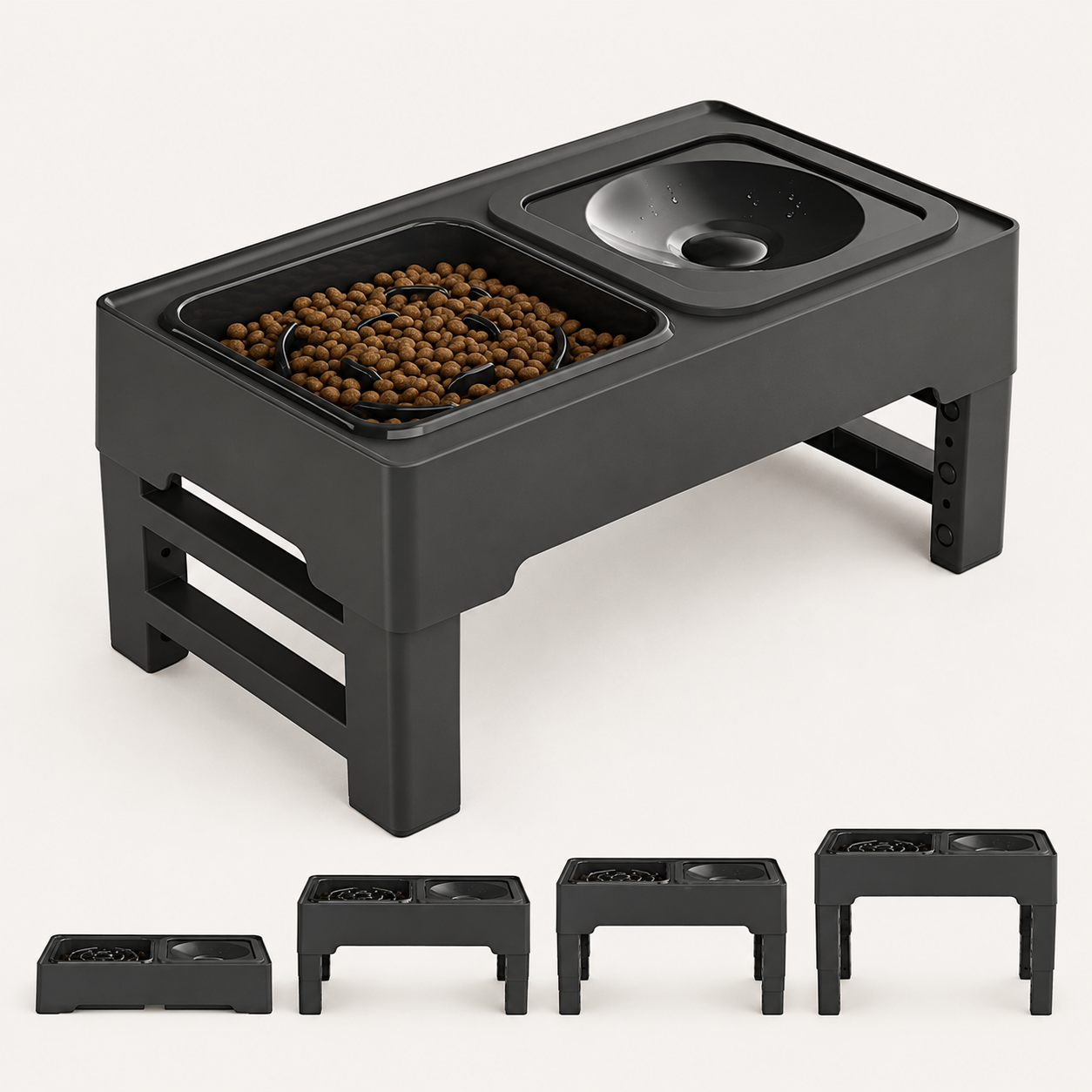 Station de Repas Surélevée Réglable pour Chien